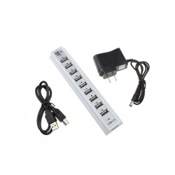 USB 2.0 10 Port Hub (with Power Adapter)
